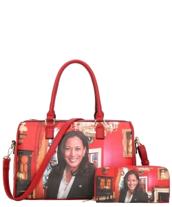 Kamala Harris Satchel Bag With Wallet HB-8369W RED
